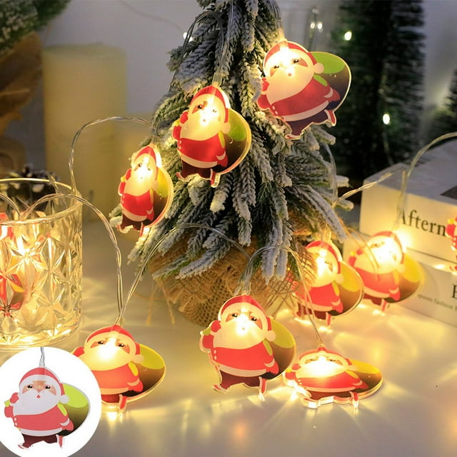 LED Santa Claus sleigh snowman Christmas tree decoration light string party layout holiday flashing light gift light
