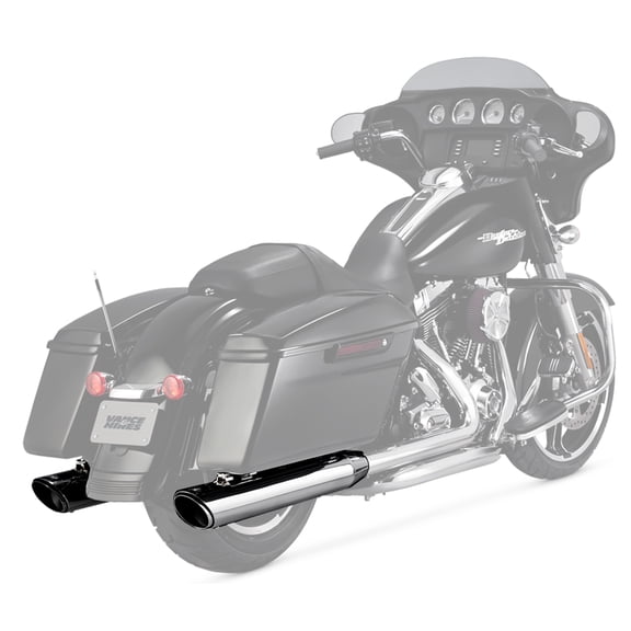 Vance & Hines Twin Slash Rounds Chrome 4" Slip-On Exhaust (16763)