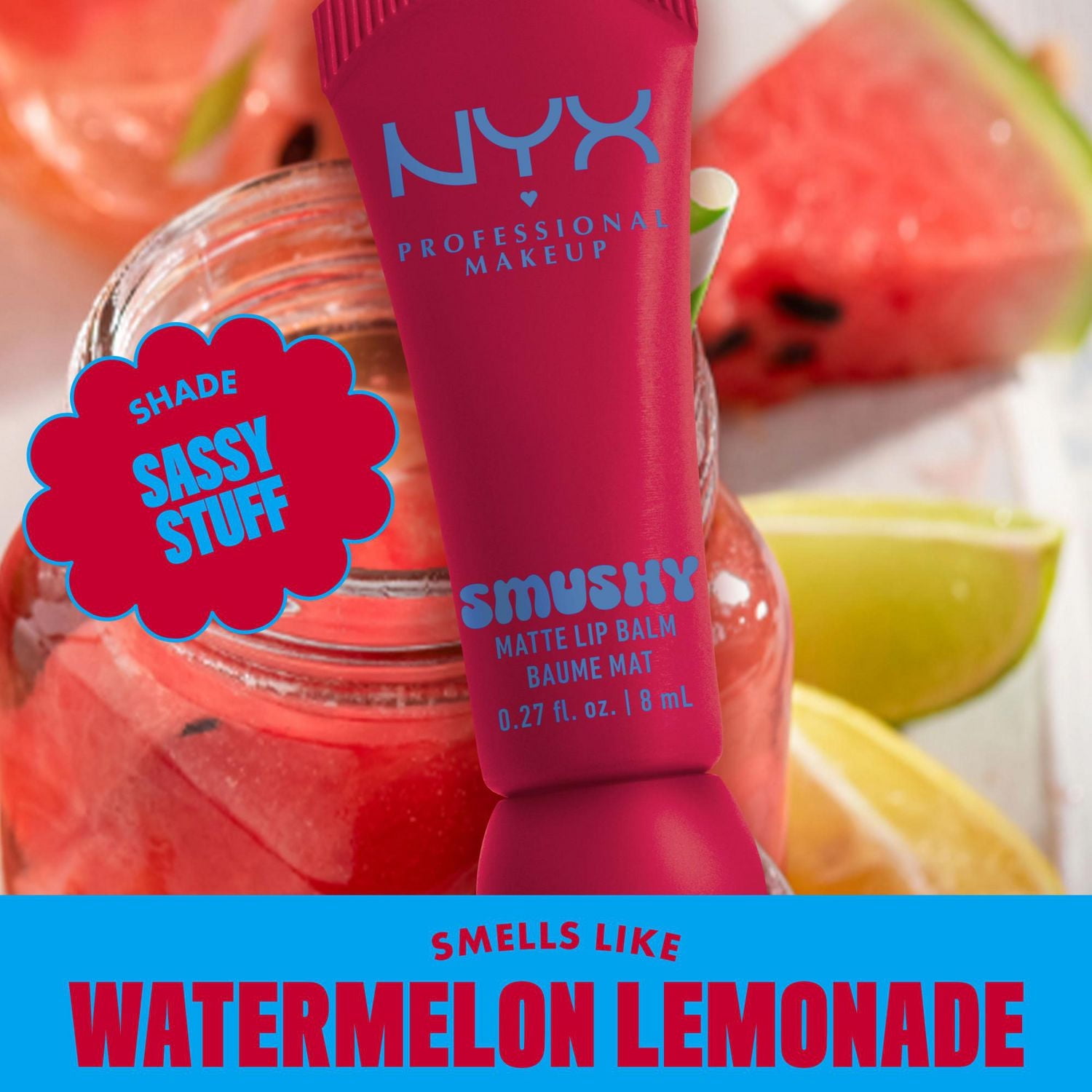 NYX Professional Makeup Smushy Matte Lip Balm, buildable tinted lip colour