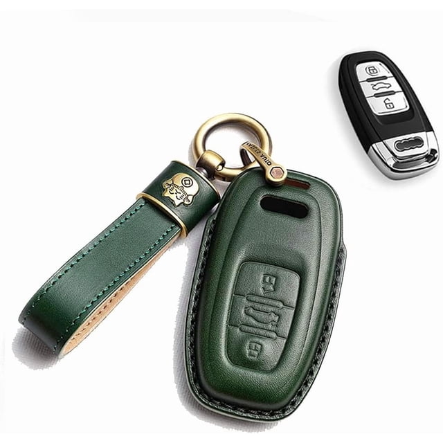 Key Fob Cover Compatible with Fit for Audi A4 A3 Q3 Q5 Q7 TT TTS RS3 S4 S3 A1 S6 RS4 RS6 Q2L ABS Smart Remote Key Case Keychain Case Holder Protector,Green
