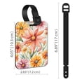 thumbnail image 3 of WIRESTER 2pcs Set PU Leather Luggage Tags Privacy Label Flap for Travel Suitcase Baggage - Colored Watercolor Daisies Flowers, 3 of 7