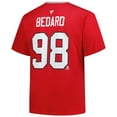 thumbnail image 3 of Men's Profile Connor Bedard Red Chicago Blackhawks Big & Tall Name & Number T-Shirt, 3 of 3