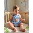 thumbnail image 4 of BemeyourBBs Baby Boy First Birthday Romper Overalls Outfit One Years Old 1st Birthday Clothes Sleeveless Square Neck Animal Balloon Embroidery Bodysuit Playsuit, 4 of 8