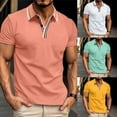 thumbnail image 5 of Men Striped Lapel Shirt Short Sleeve T Shirt Casual Loose Top Summer Button Tee, 5 of 10