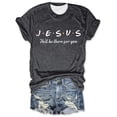 thumbnail image 2 of Trendfront Womens Jesus Letter Print Tee Slogan Stylish Graphic T Shirts Casual Crewneck Short Sleeve Tops Summer Fashion Daily Clothing, 2 of 3