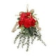 thumbnail image 4 of Guirnalda de flores artificiales con forma de lágrima, crisantemo y eucalipto para decorar la puerta principal. Rojo, 4 of 9