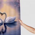 thumbnail image 3 of Fenyluxe Swans Cherry Blossoms Romantic Pretty Shower Curtain Bathroom Decor Polyester Fiber Shower Curtain with Hooks 36x72, 3 of 7