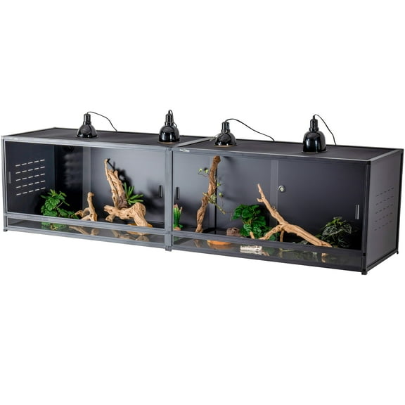 96x24x24in 240Gal Expandable PVC Reptile Enclosure, Large Stackable Terrarium Tank for Snakes Lizards Geckos | Toxirium