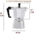 thumbnail image 2 of Italian Espresso Stove Top Coffee Maker 6 Espresso Cups Italian Stove Top Coffee Percolator Moka Pot (6 Cups / 300ml), 2 of 5