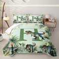 thumbnail image 2 of meiyoeat ancient Monogram Quilt Full,Tropical Dinosaur Animal Full Bedspread Sets,3-Piece, 2 of 7