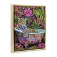 thumbnail image 4 of Stupell Industries Tropical Rainforest Leopard Tub Bath & Laundry Painting Gold Floater Framed Canvas Art Print Wall Art, 25 x 31, 4 of 10