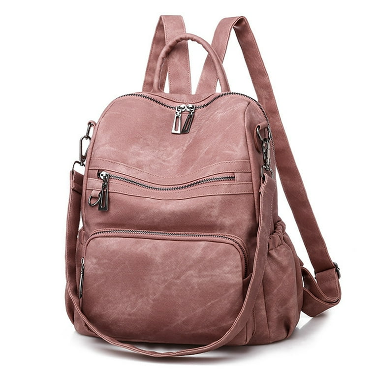 Womens faux leather clearance backpack