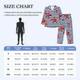 thumbnail image 6 of Kll Starfish Navy Blue Stripe Sleepwear Mens Flannel Pajamas,Long Cotton Pj Set, 6 of 9