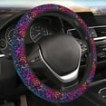 thumbnail image 2 of DouZhe Rainbow Leopard Print Neon Animal Prints Steering Wheel Cover, Universal 15 inch Anti-Slip Odorless Elastic Car Steering Wheels Cover for Women Men, 2 of 7