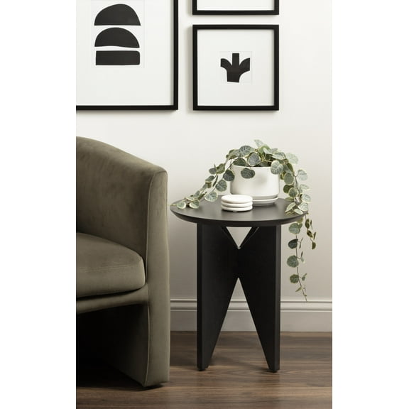 Kate and Laurel Faiza Modern Wooden Round Side Table, 18 x 18 x 20, Black, Transitional Wood End Table for Use as Bedroom Nightstand or Living Room Accent Table