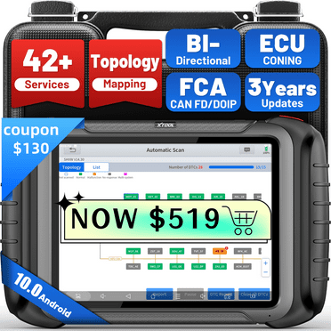 XTOOL D8S Bidirectional Scan Tool All System OBD2 Scanner Diagnostic Tool with Topology Mapping 42  Resets FCA Autoauth 3-Year Free Update