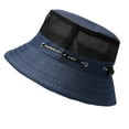 thumbnail image 2 of Nmnitkp Hats for Men Sun Hat Men's Solid Color Fashion Drawstring Sun Hat Fisherman Hat Beach Navy, 2 of 5