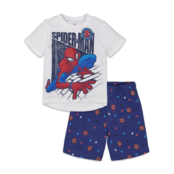 Marvel Spider-Man Toddler Boys T-Shirt and French Terry Shorts Outfit Set Toddler to Big Kid