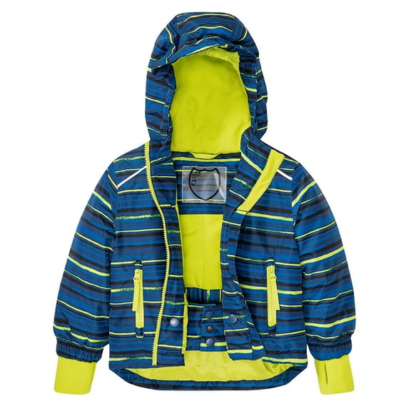 Otqutp Kids Boys Padded and Thickened Warm Jacket Cotton Clothing Winter Children's Hooded Cotton Jacket Outdoor Sports and Leisure Punching Jacket (Blue,110CM)