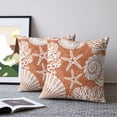 thumbnail image 2 of Pillow Covers 18x18 Set of 2, Orange Starfish Coastal Throw Pillow Covers Decorative Couch Cushion Cover, Ocean Nautical Beach Coral Shell Microfiber Soft Pillowcases for Bedroom Living Room Sofa, 2 of 9