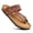 Tan, variant on Kaizen Split Toe Cork Footbed Comfortable Slides for Women