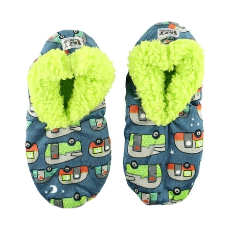 Women’s Fuzzy Slipper Socks with Grippers – Soft Microfiber Outer Cozy Fleece Lined Indoor House Socks (Night Out S/m)