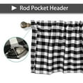 thumbnail image 5 of 2 Pack Buffalo Check Plaid Window Valances Curtains White and Black, 16 x 56 inch, Blackout, 5 of 7