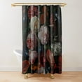 thumbnail image 3 of Floral Shower Curtain Dark Rose Black Red Green Leaves Colorful Flower Butterfly Gothic Bathroom Curtains Vintage Bathroom r, 3 of 7
