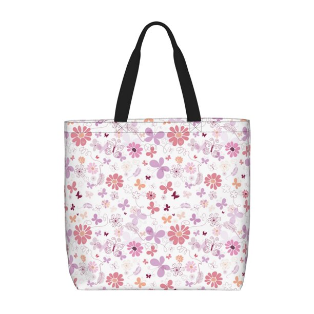 Fotbe Retro Floral Bolsa Tote con Estampado para Mujer, Bolsos con Cremallera, Bolsa de Hombro Casual de Gran Capacidad con Bolsillos Internos