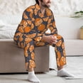 thumbnail image 7 of Naloa Various Oranges Men’s Pajamas Set - Long Sleeve Button Down Sleep Shirt and Pajama Bottoms Sleepwear Set-Medium, 7 of 7