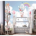 thumbnail image 2 of - Forest Landscapes Woodland Tree Fabric Wallpaper Living Room Bedroom Bathroom Jungle Wall Mural- not Peel and Stick）, 2 of 2