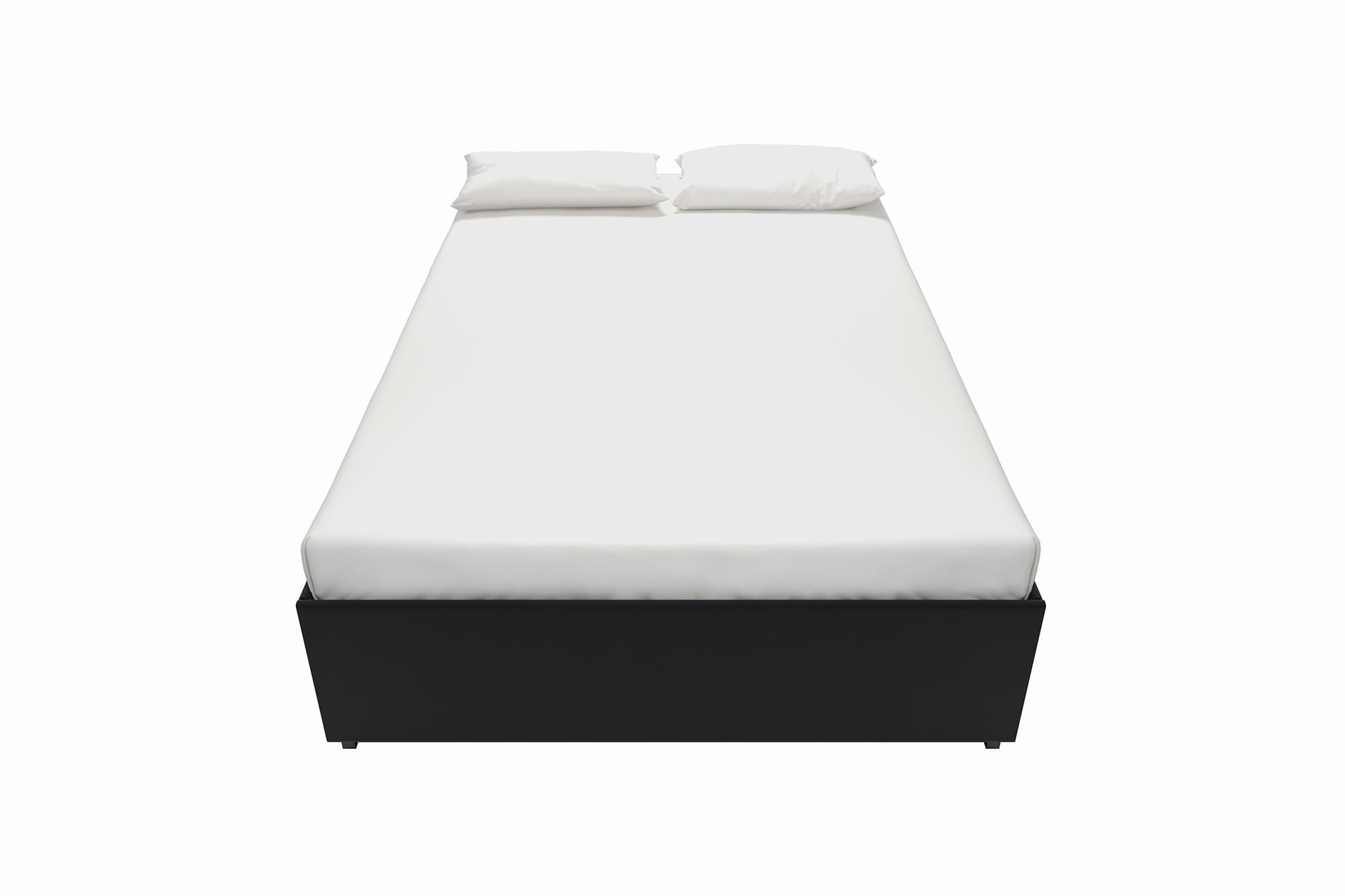 DHP Maven Platform Bed with Storage, Full, Black Faux leather