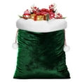 thumbnail image 4 of hulanddfd Santa Claus Christmas Sack Bag - Christmas Armygreen Velvet Gift Bag with White Soft Cuff and Drawstring, Christmas Packaging Bag for Gifts and Xmas Clothes Wrapping, 4 of 5