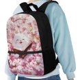 thumbnail image 4 of Jeiento Cute Cat School Backpack for Girls 6-8 8-10 10-12 Elementary School Bags Satchel Kids Bookbags for 3rd/4th/5th Grade Pink Cherry Blossom Back Pack Purse 17inch Cute Daypack, 4 of 6