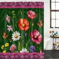 thumbnail image 2 of Spring Flowers Shower Curtain, Waterproof Shower Curtains for Bathroom, Purple Boho Farmhouse Botanical Florals Washable Fabric Bathtub Curtain Set Bath Decor with 12 Hooks Extra Long 72"x96", 2 of 8