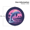 thumbnail image 2 of Leather Coasters with Heat-resistant for Drinks, Hawaiian Beach Dolphin -标题2 Round Shape, 2 of 5