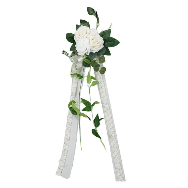 Decorations for Wedding Ceremony, Conception, Pew Flowers for Pew Decorations, Aisle Pew Flower Arrangement, for Holiday , white