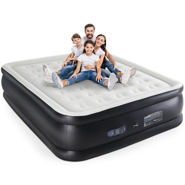Colchón inflable KMFurnila Queen de 46 cm de altura con bomba incorporada 110V