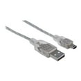thumbnail image 3 of Manhattan Hi-Speed USB Mini-B Device Cable, USB 2.0, Type-A Male to Mini-B Male, 480 Mbps, 6 ft., Translucent Silver, 3 of 6
