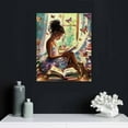 thumbnail image 5 of PIKWEEK Black Girl Reading Wall Art for Bedroom Aesthetic Decor,Watercolor Books Wall Decor,African American Girls' Inspiring Wall Art for Fashion Boho Room Decor Set of, 5 of 5