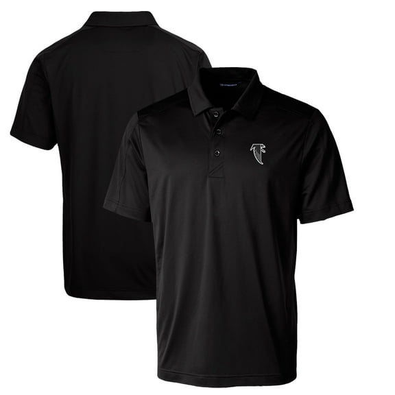 Men's Cutter & Buck Black Atlanta Falcons Throwback Logo Prospect Textured Stretch Polo