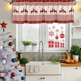 thumbnail image 5 of Red Christmas Curtain Valances for Windows, Kitchen Valance Window Treatments Panel 2 Pack, Xmas Elk Snowflake Red Plaid Rod Pocket Short Curtains for Bathroom Bedroom 42 x 18 Inch, 5 of 8