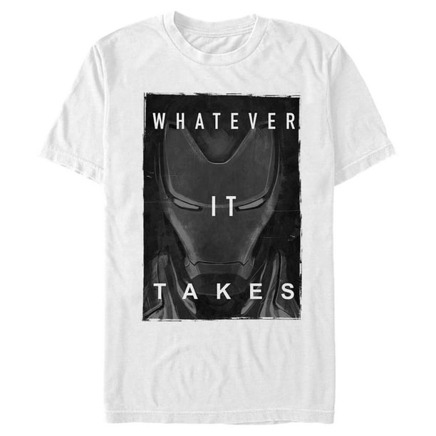 men s marvel avengers endgame iron man whatever it takes graphic tee white 2x large walmart com