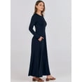 thumbnail image 5 of Luniro Women Fall Maxi Dresses Long Sleeve A-Line Flowy Fit & Flare 2025 Buttons Dress with Pockets, 5 of 9