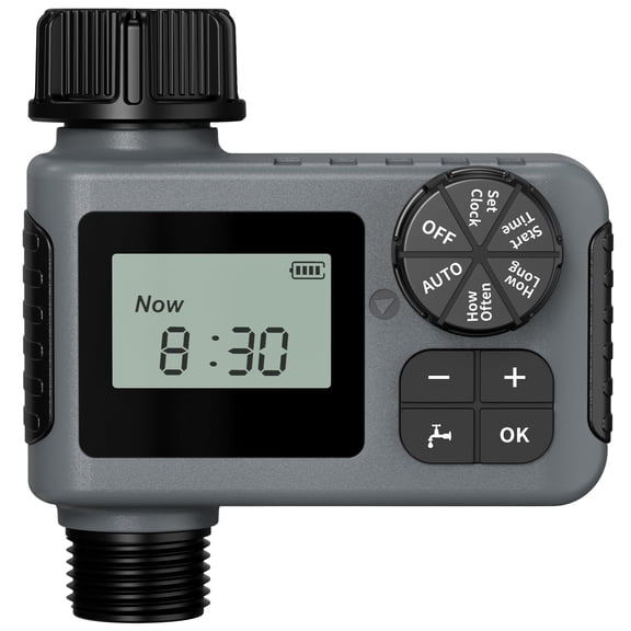 Hose Sprinkler Timer, Programmable Watering Timer with Rain Delay/Manual/Automatic Drip Irrigation System for Outdoor Garden Yard, 1 Outlet