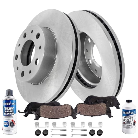 Detroit Axle - Front Brake Kit for 2014-2024 Ram ProMaster 1500 2500 3500 Disc Brake Rotors Ceramic Brake Pads: 11.81" Rotor