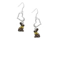 thumbnail image 2 of Delight Jewelry Silvertone 3-D Chocolate Bunny Open Heart French Earrings, 2 of 4