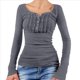 thumbnail image 2 of Blusa de Larga con Estampado de Hadas Grunge para Mujer, Estilo Otoño Y2k, con Cuello Cuadrado y Encaje, Estilo Vintage, Estilo Entallado. Gris L, 2 of 7