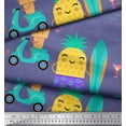 thumbnail image 1 of Soimoi Purple Rayon Fabric Beech & Fun Party Printed Fabric 1 Yard 56 Inch Wide, 1 of 3