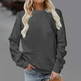 thumbnail image 2 of Gerichy Long Sleeve Tops for Women Solid Sweatshirt Pullover for Women, Long Sleeves Color Tunic Tops Crewneck Hoodless Tunic Tops Casual Sweatshirt, 2 of 4